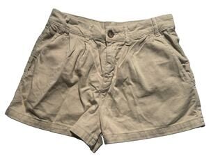 Free People Womens Size 4 Beige Chino Shorts Casual Mid Rise Cotton Pockets